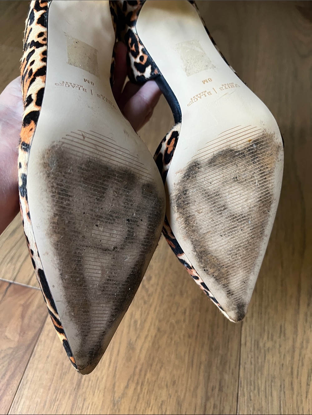 Leopard Print D’Orsay Calf-hair Pointed Toe Heels - Black and Tan - Picture 6 of 9